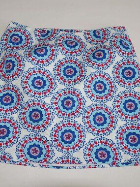 Talbots Women's Mini Skirt Size 16WP Blue White Red Cotton Floral Print Petite